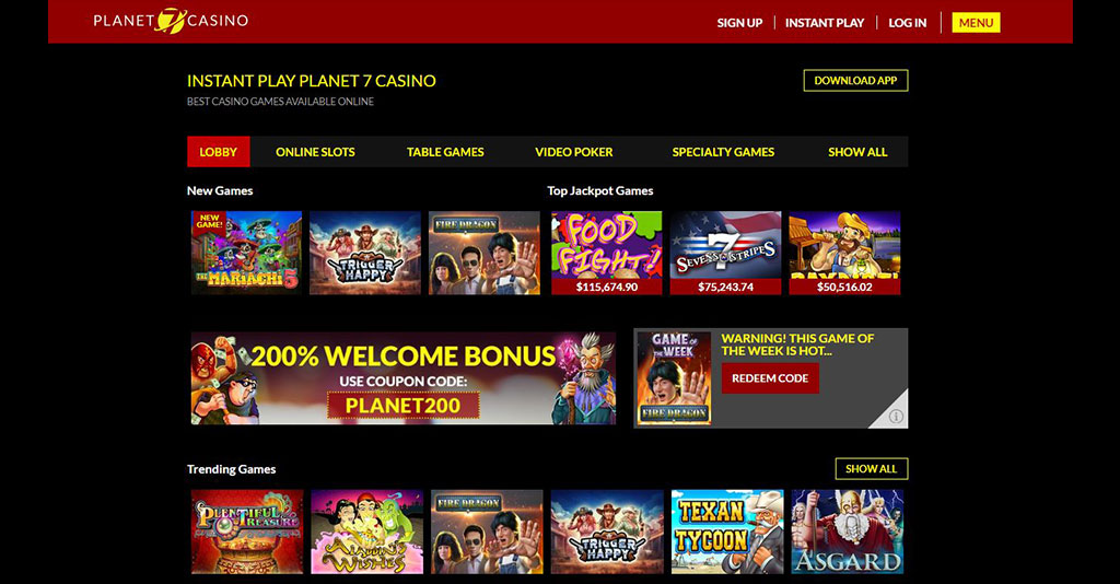 planet 7 casino bonus codes 2019